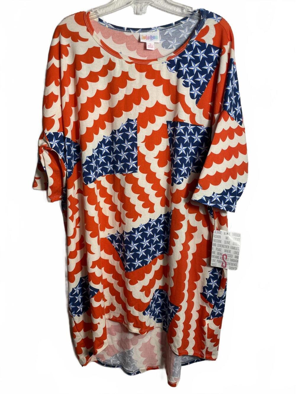 LuLaRoe Tunic Dress Top Women's Small Red Blue Summer NWT